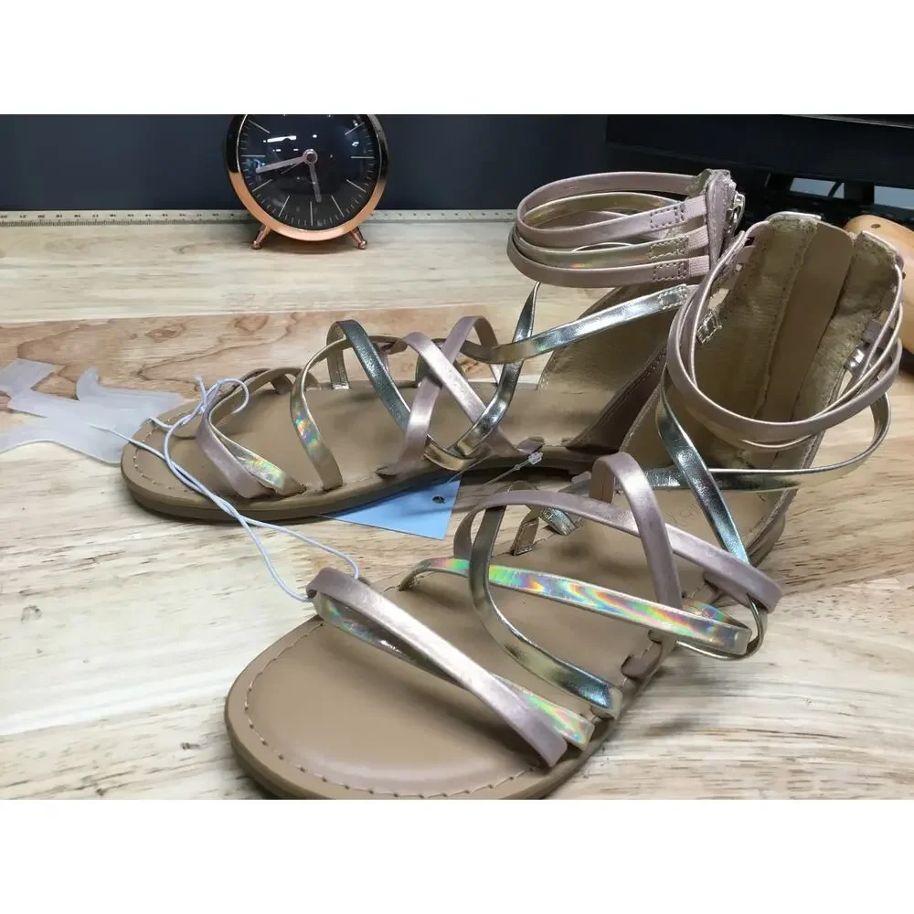 Cat & Jack F00328241 Sandals Girls US 1 Size Rose Gold Dion Ankle Strap Zipper